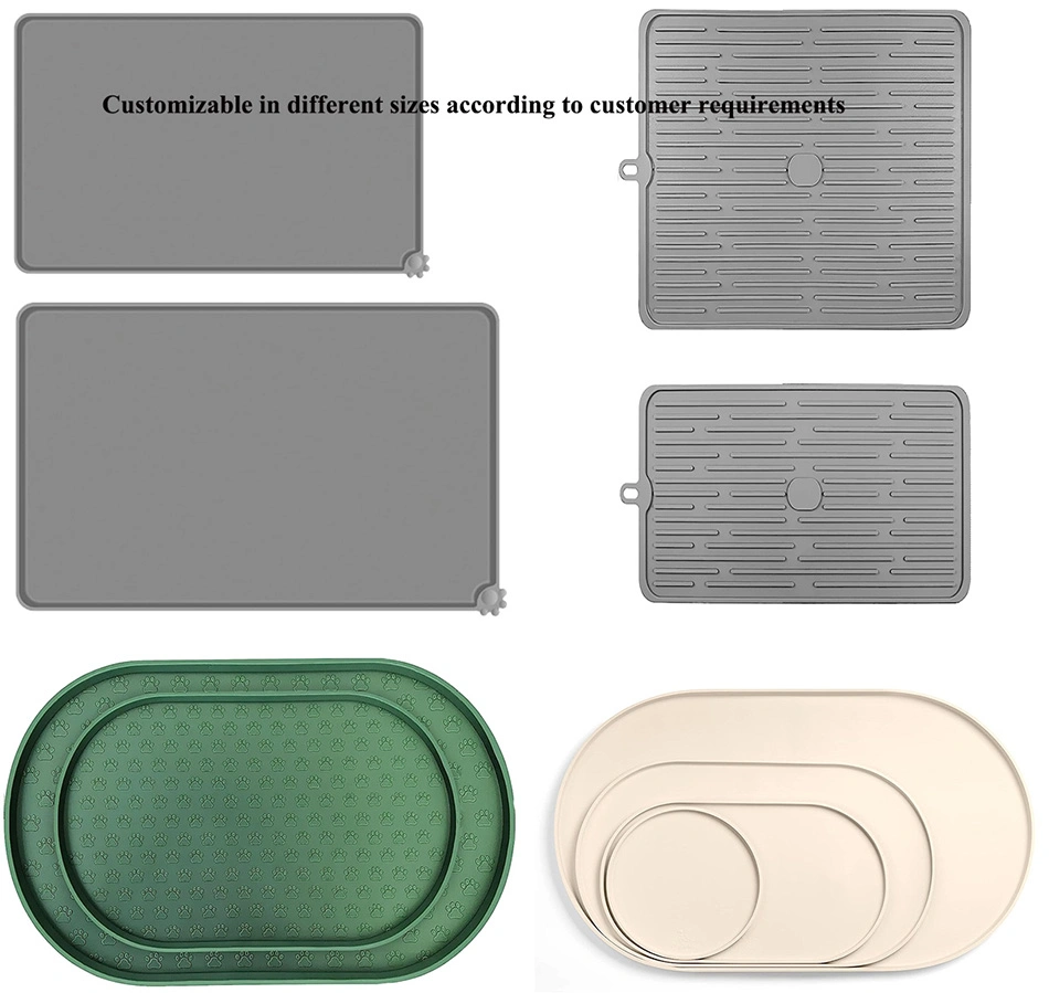 Non-Slip Cats Feeding Placemat Waterproof Rubber Dogs Bowl Mat Silicone Dogs Pet Food Mat